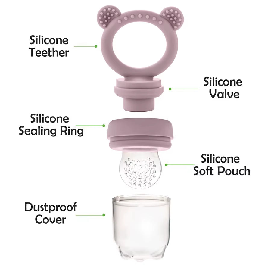 Baby Pacifier Fruit Feeder with Cover Silicone Newborn Nipple Fresh Fruit Food Vegetable Feeding Soother Baby Teether Toys