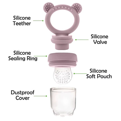 Baby Pacifier Fruit Feeder with Cover Silicone Newborn Nipple Fresh Fruit Food Vegetable Feeding Soother Baby Teether Toys