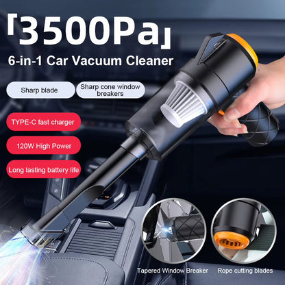 6 in 1 Car Vacuum Cleaner Suction Blow Vaccum Vacum Wireless Home Handheld Charging Portable Mini Small Aspiradora Auto Machine