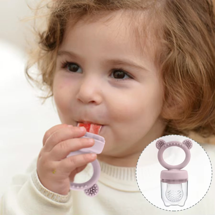 Baby Pacifier Fruit Feeder with Cover Silicone Newborn Nipple Fresh Fruit Food Vegetable Feeding Soother Baby Teether Toys