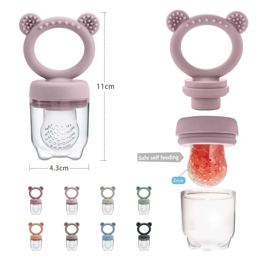 Baby Pacifier Fruit Feeder with Cover Silicone Newborn Nipple Fresh Fruit Food Vegetable Feeding Soother Baby Teether Toys