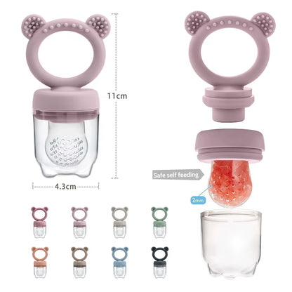 Baby Pacifier Fruit Feeder with Cover Silicone Newborn Nipple Fresh Fruit Food Vegetable Feeding Soother Baby Teether Toys